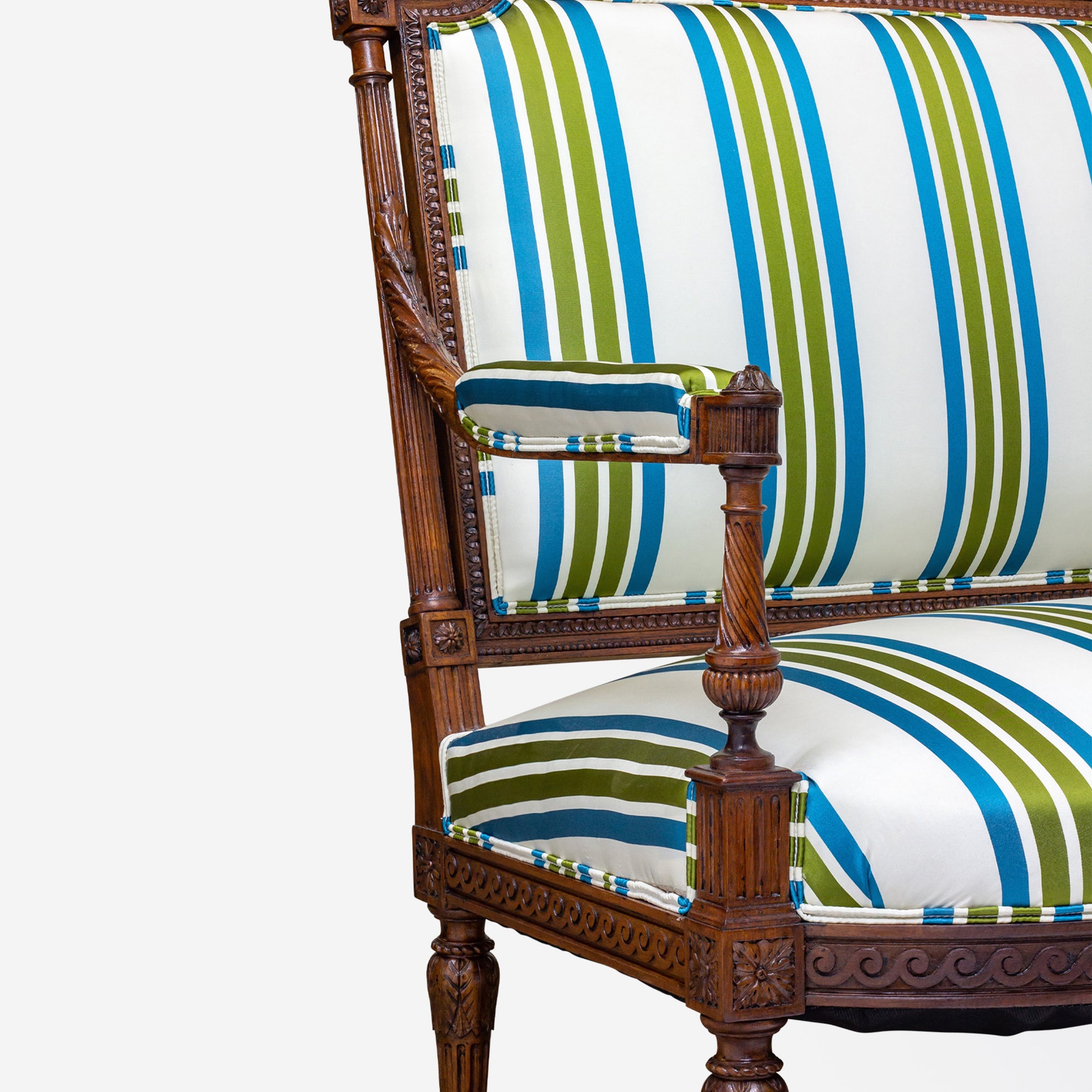 18th Century, French, Louis XVI Walnut Settee