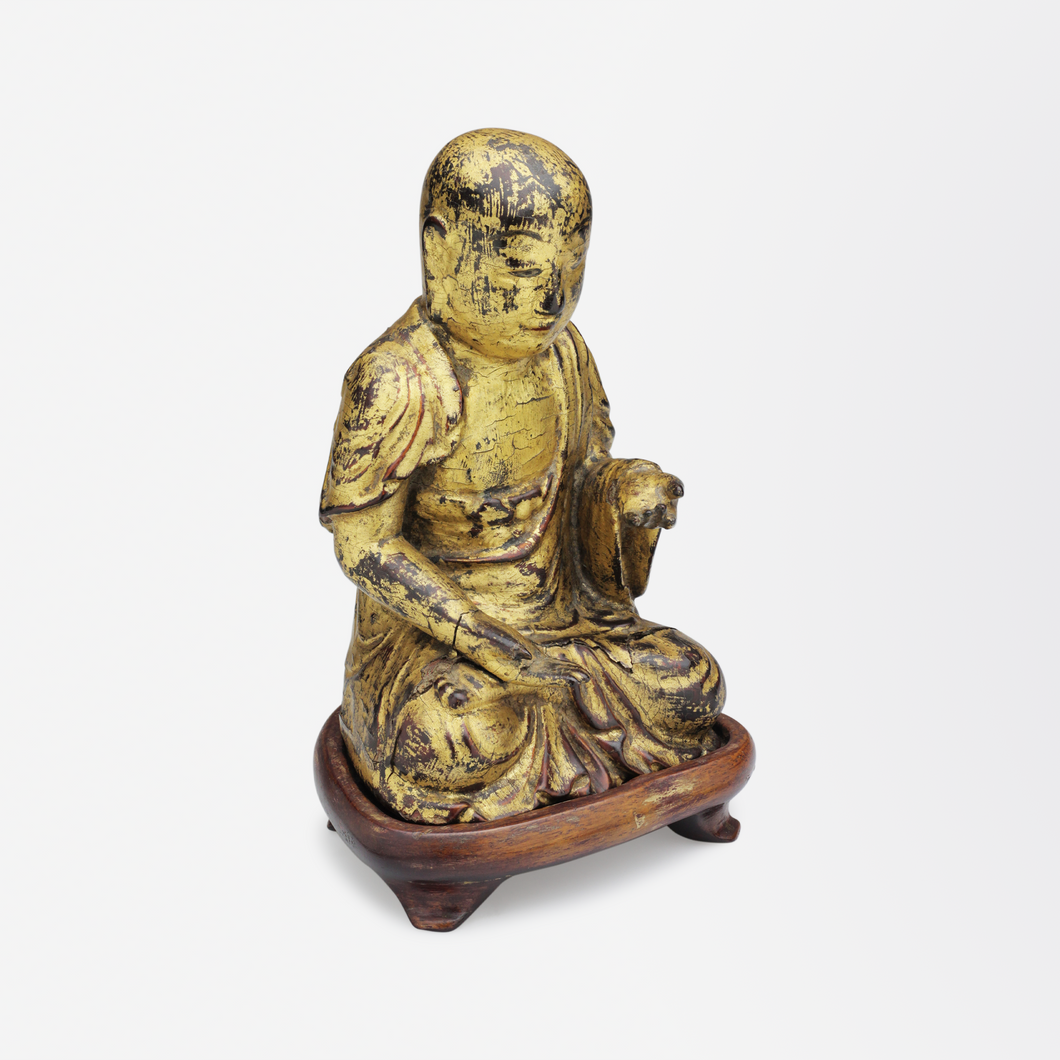 15th Century Chinese Carved and Gilt Gold Luohan