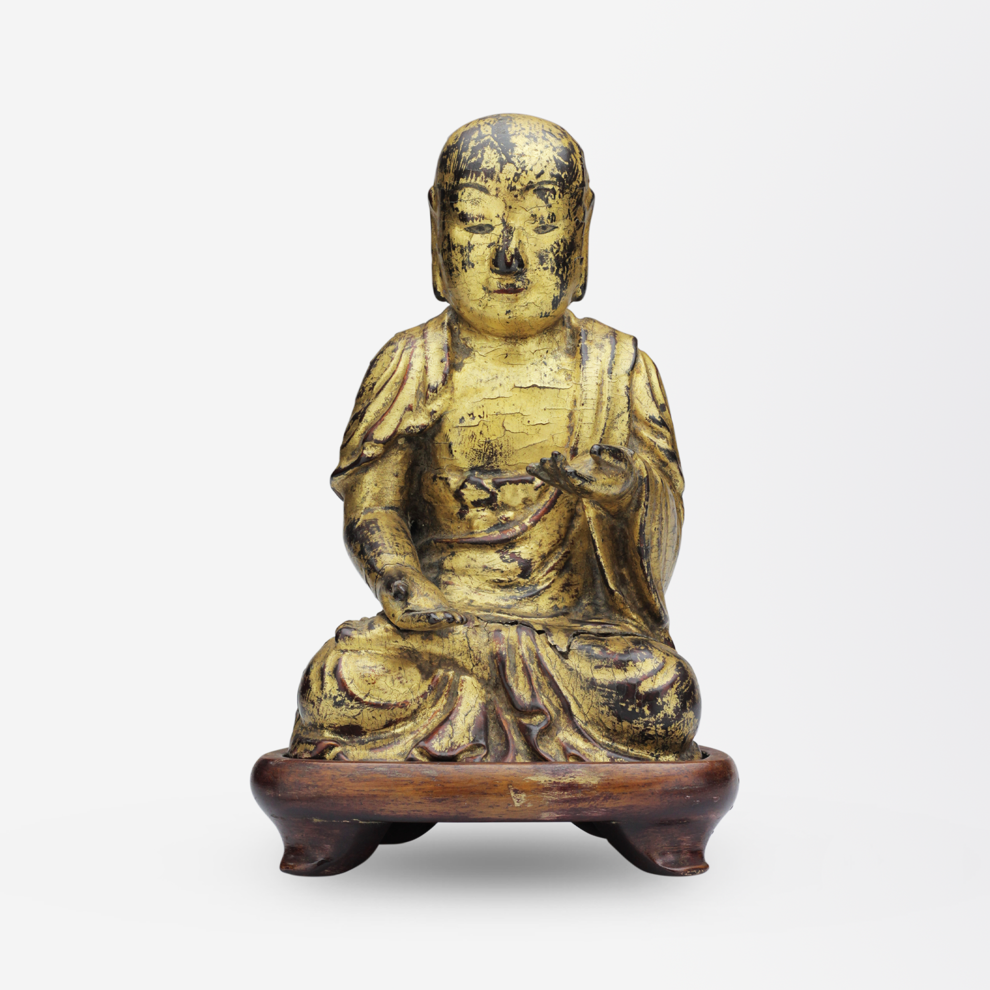 15th Century Chinese Carved and Gilt Gold Luohan