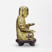 Load image into Gallery viewer, 15th Century Chinese Carved and Gilt Gold Luohan