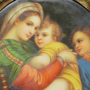 19th Century Italian Painted Porcelain 'Madonna Della Seggiola'