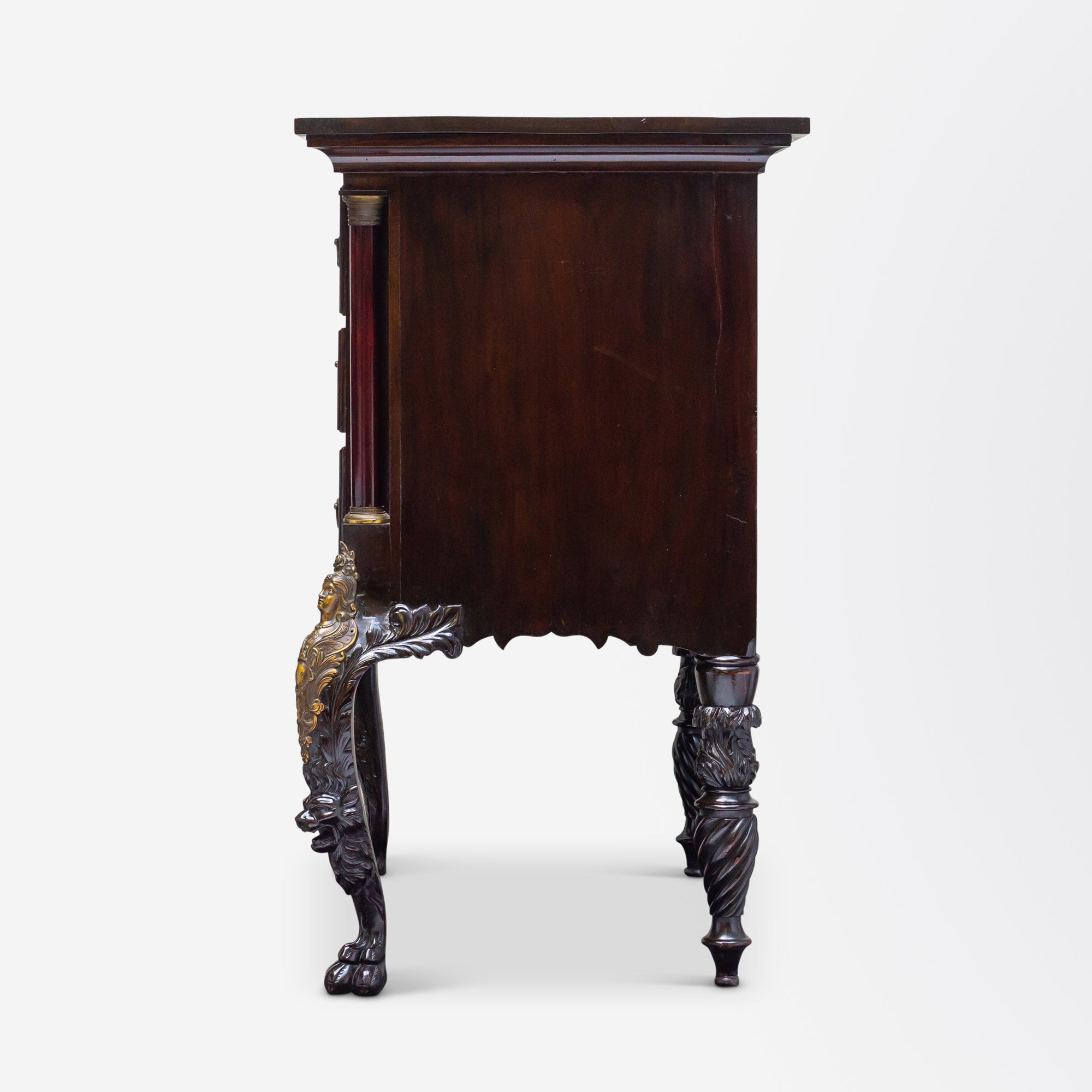 19th Century Irish Mahogany Marquetry Chest on Legs