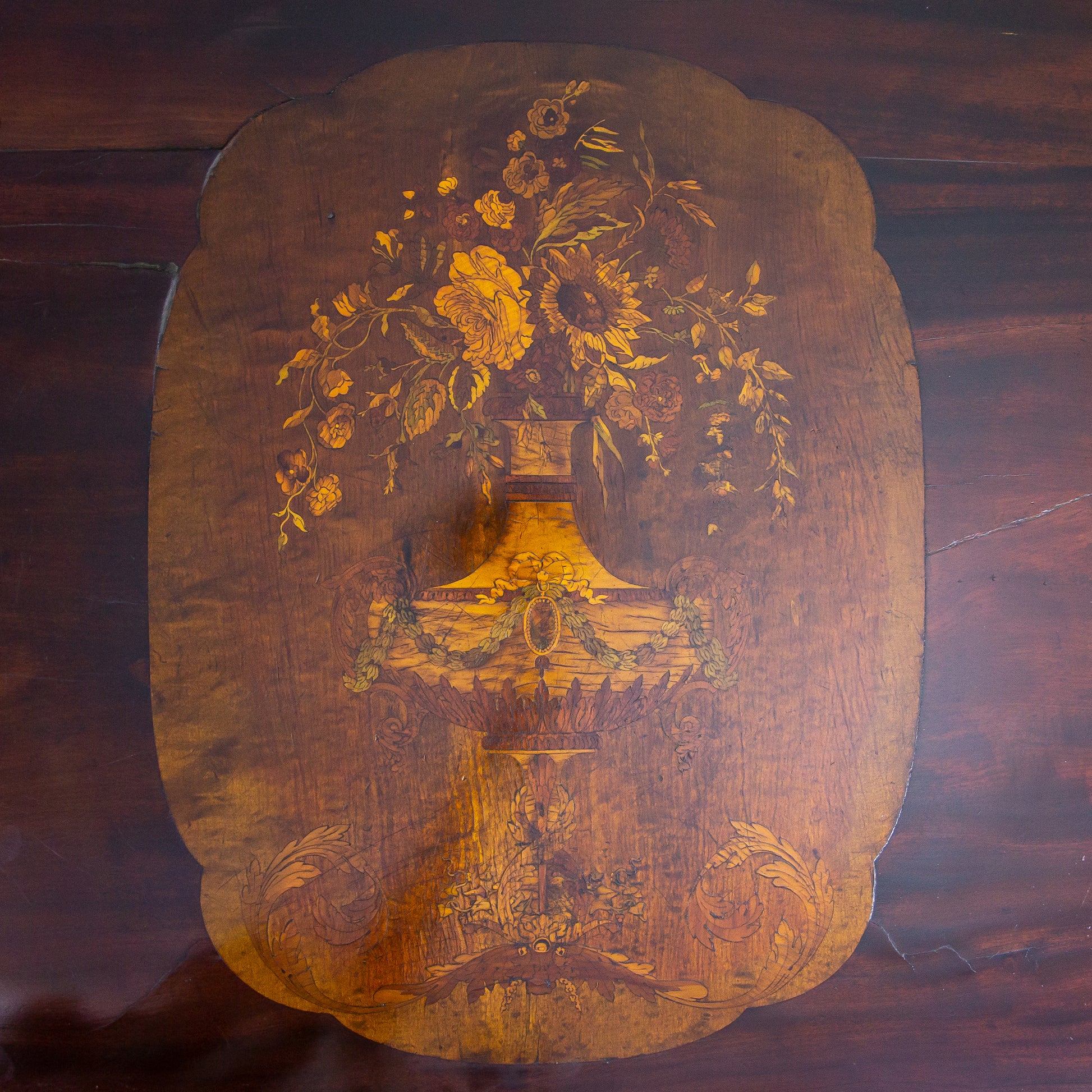 19th Century Irish Mahogany Marquetry Chest on Legs