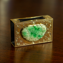 Load image into Gallery viewer, Edward I. Farmer Sterling Silver Matchbox Holder with Jadeite Plaque
