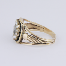 Load image into Gallery viewer, Georgian 18kt Gold, Enamel and Seed Pearl Mourning Ring
