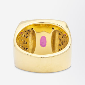 Handmade 18kt Yellow Gold, Tourmaline & Diamond Ring