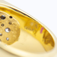 Load image into Gallery viewer, Handmade 18kt Yellow Gold, Tourmaline &amp; Diamond Ring