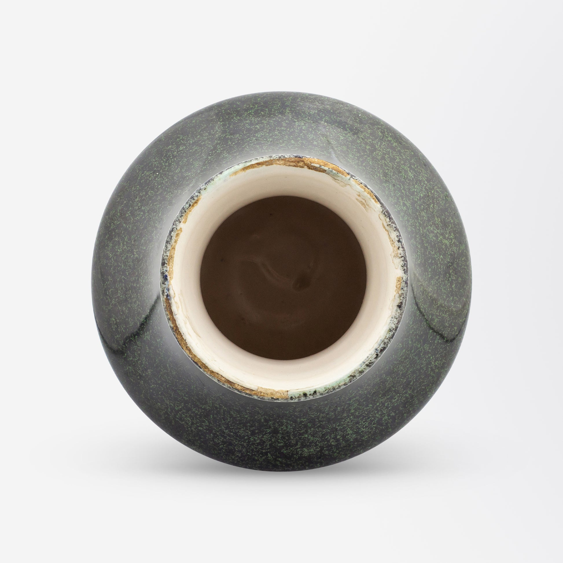 Vase en porcelaine de Paul Milet avec monture en argent d'A. Risler &amp; Carré de Paris