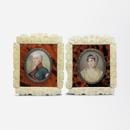 Pair of French Miniature Portraits