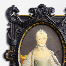 Load image into Gallery viewer, 18th Century Miniature Portrait of a Lady in an Original Vulcanite Frame