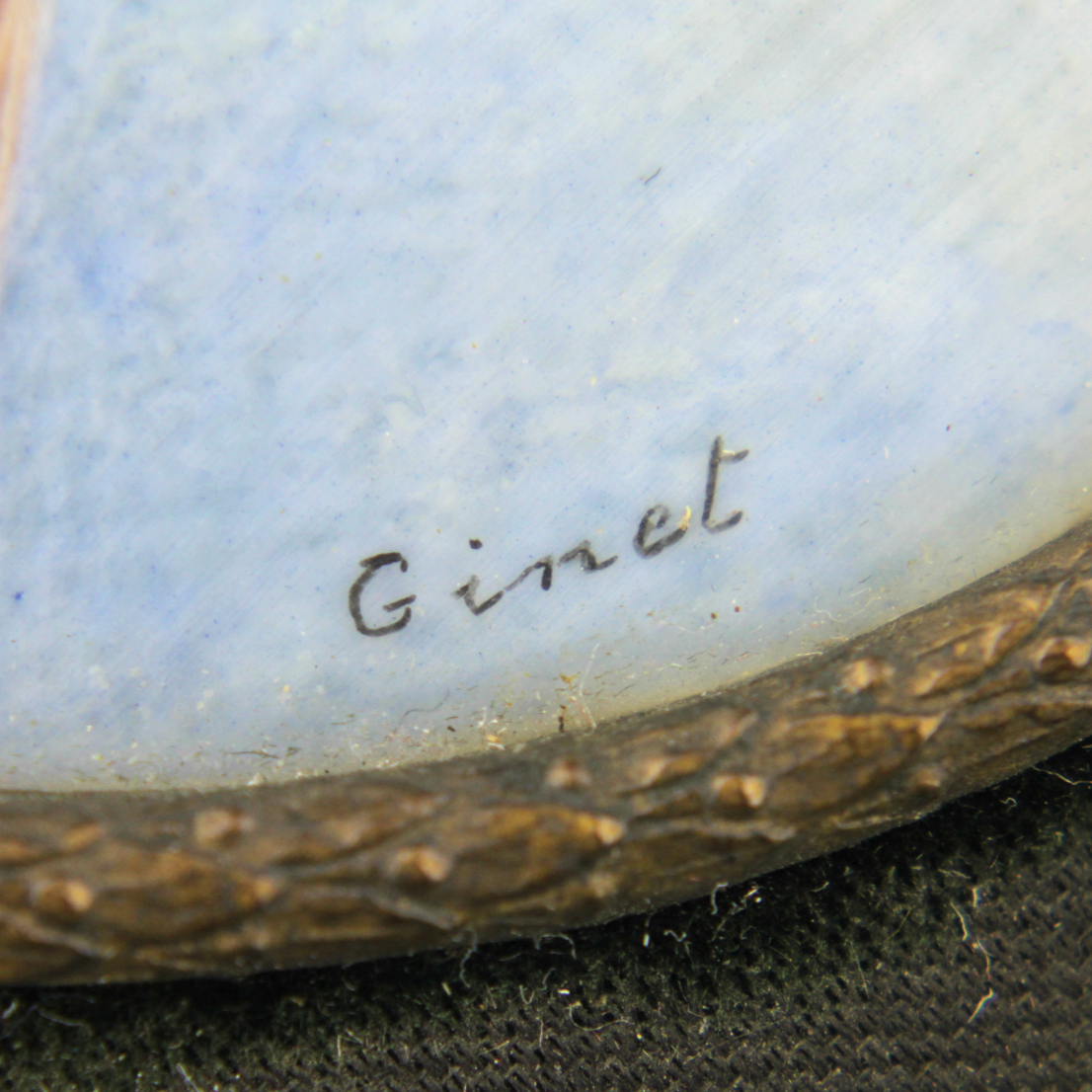 Hand Painted Miniature Portrait by Ginet - The Antique Guild