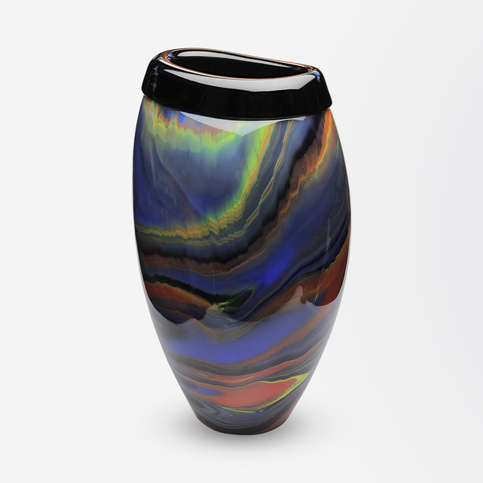 Vase en verre marbré polychrome de Missoni