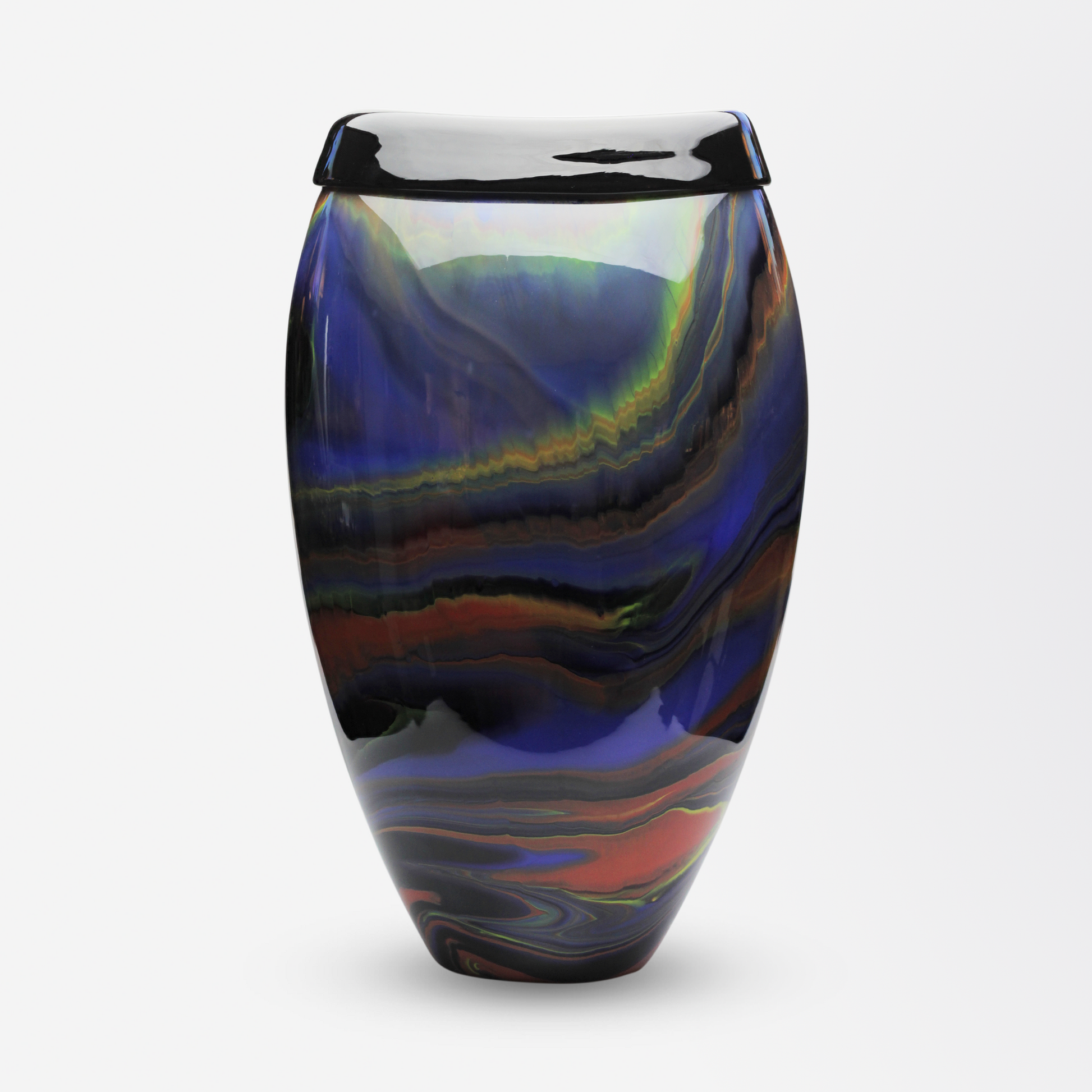 Vase en verre marbré polychrome de Missoni