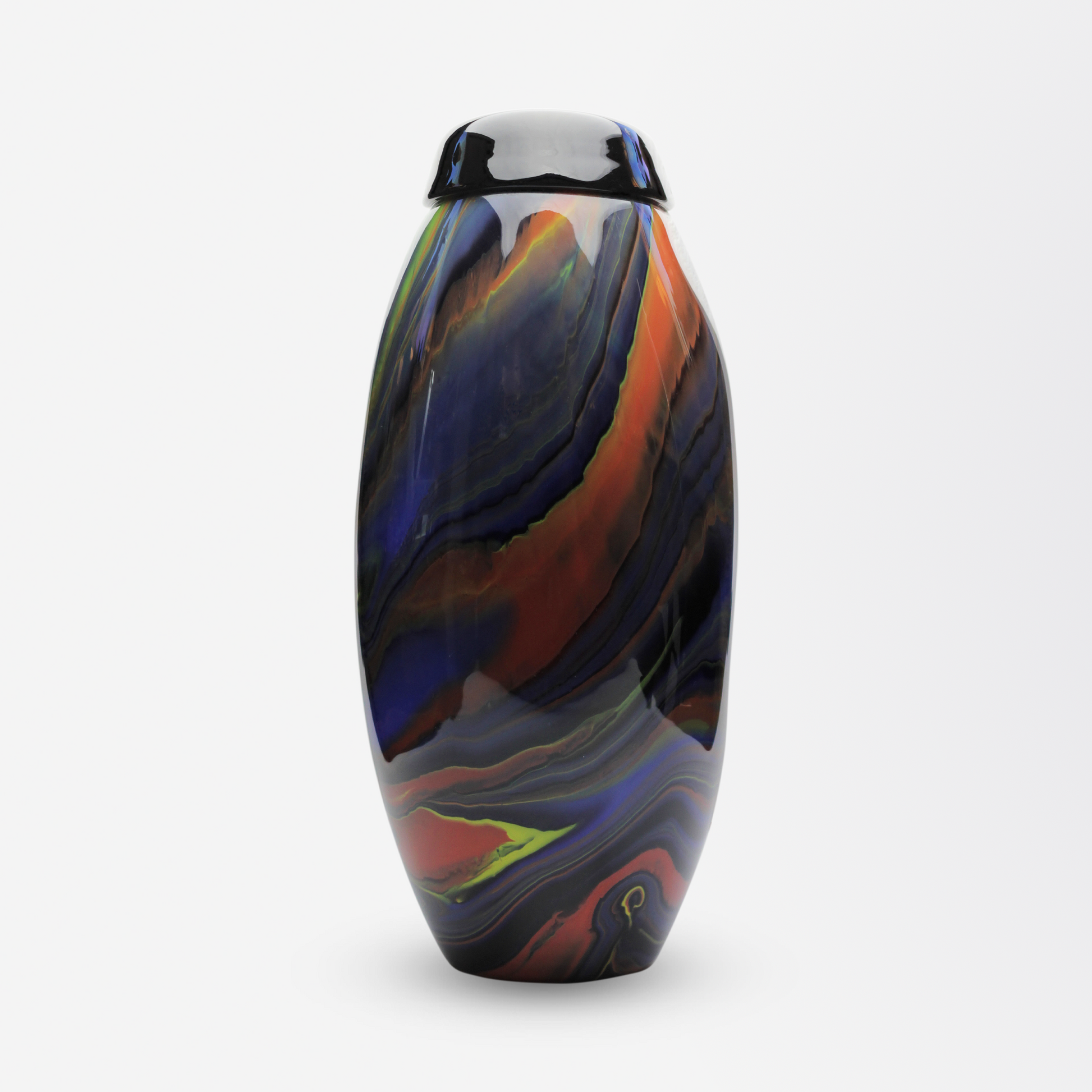 Vase en verre marbré polychrome de Missoni