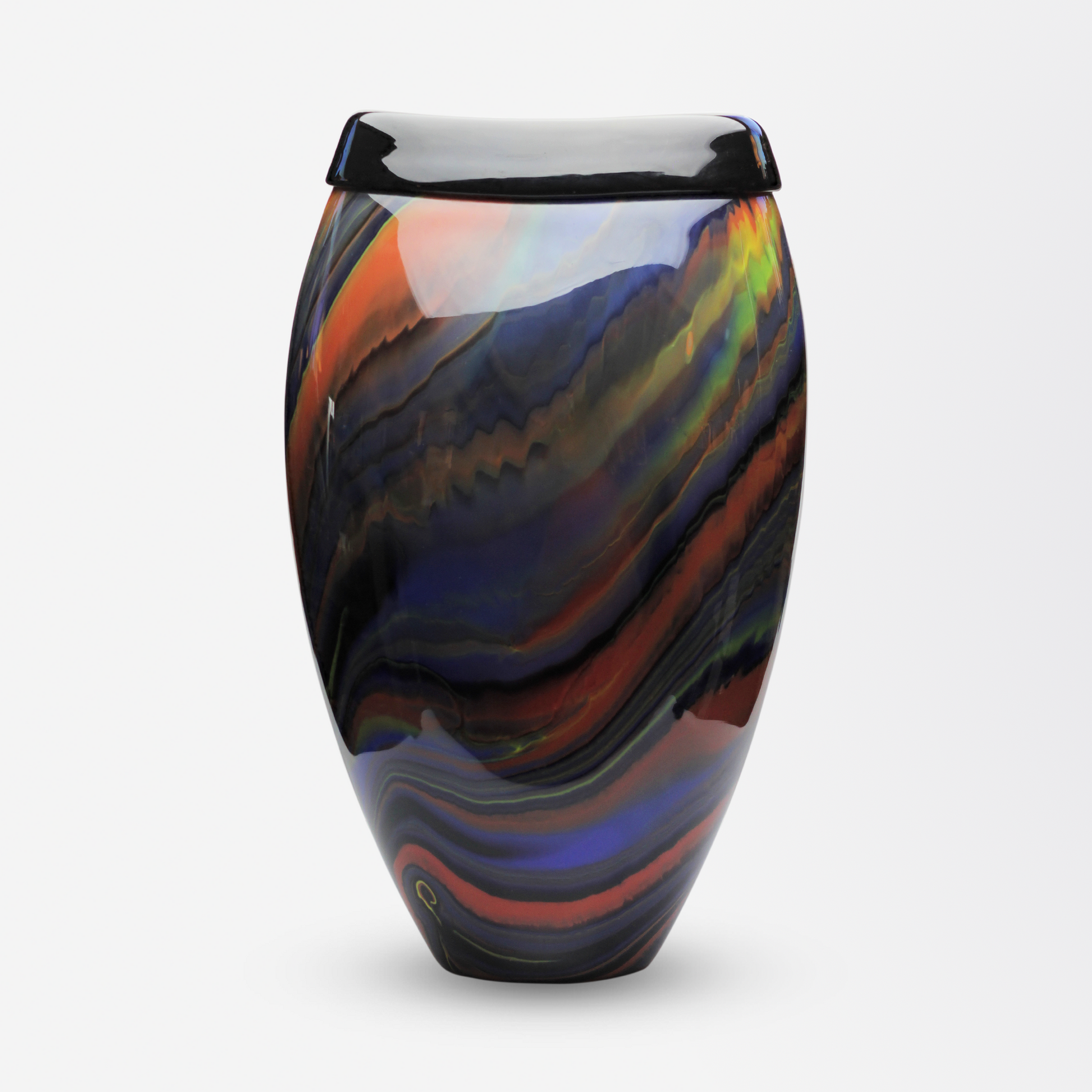 Vase en verre marbré polychrome de Missoni