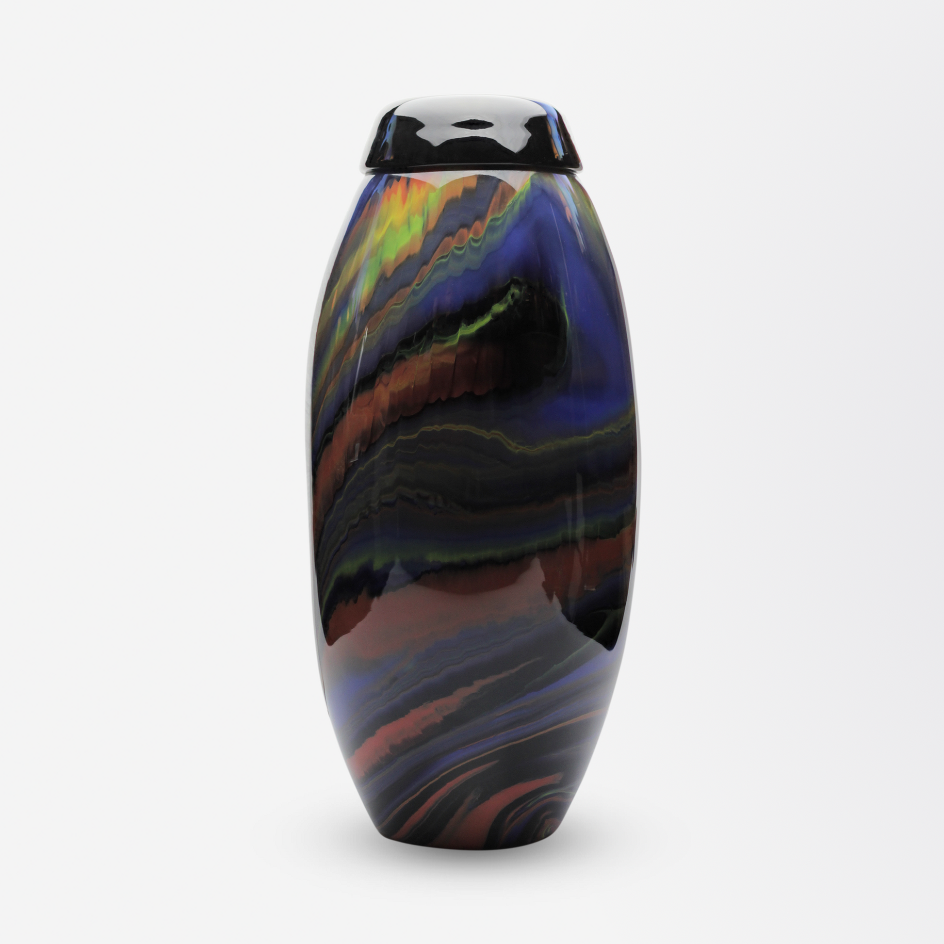 Vase en verre marbré polychrome de Missoni