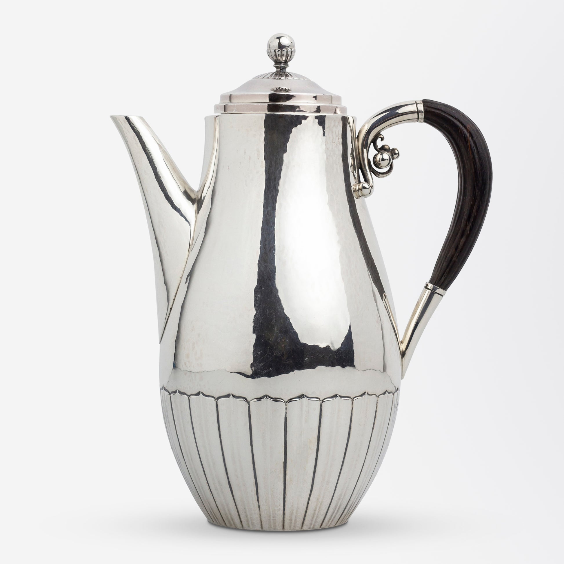 Sterling Silver Mocha or Coffee Set by Georg Jensen in the 'Cosmos' Pattern, Designed by Johan Rohde