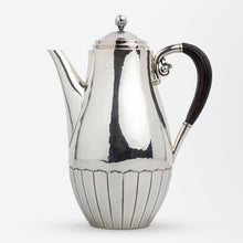 Load image into Gallery viewer, Sterling Silver Mocha or Coffee Set by Georg Jensen in the &#39;Cosmos&#39; Pattern, Designed by Johan Rohde
