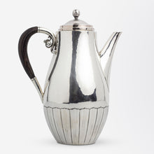 Load image into Gallery viewer, Sterling Silver Mocha or Coffee Set by Georg Jensen in the &#39;Cosmos&#39; Pattern, Designed by Johan Rohde
