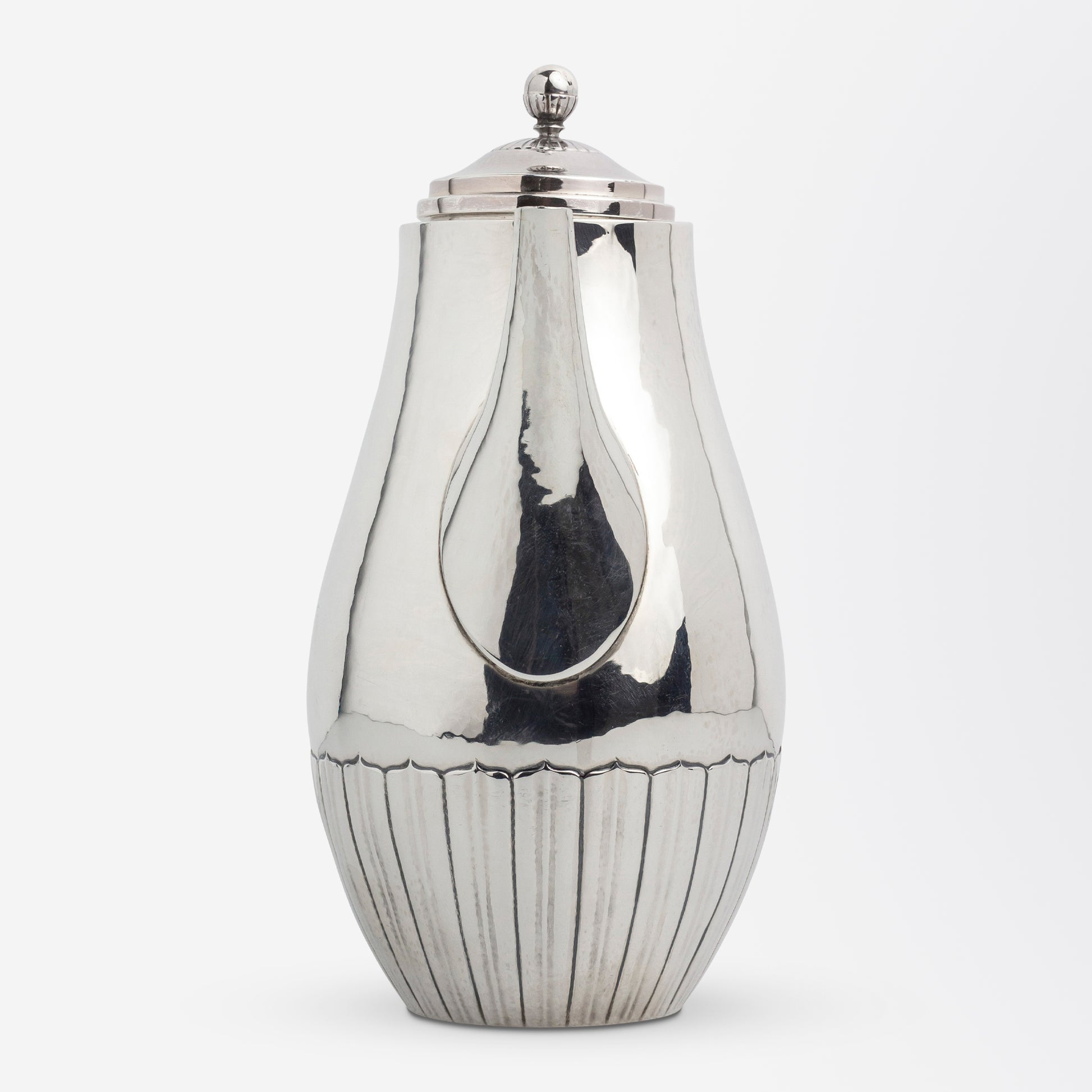 Sterling Silver Mocha or Coffee Set by Georg Jensen in the 'Cosmos' Pattern, Designed by Johan Rohde