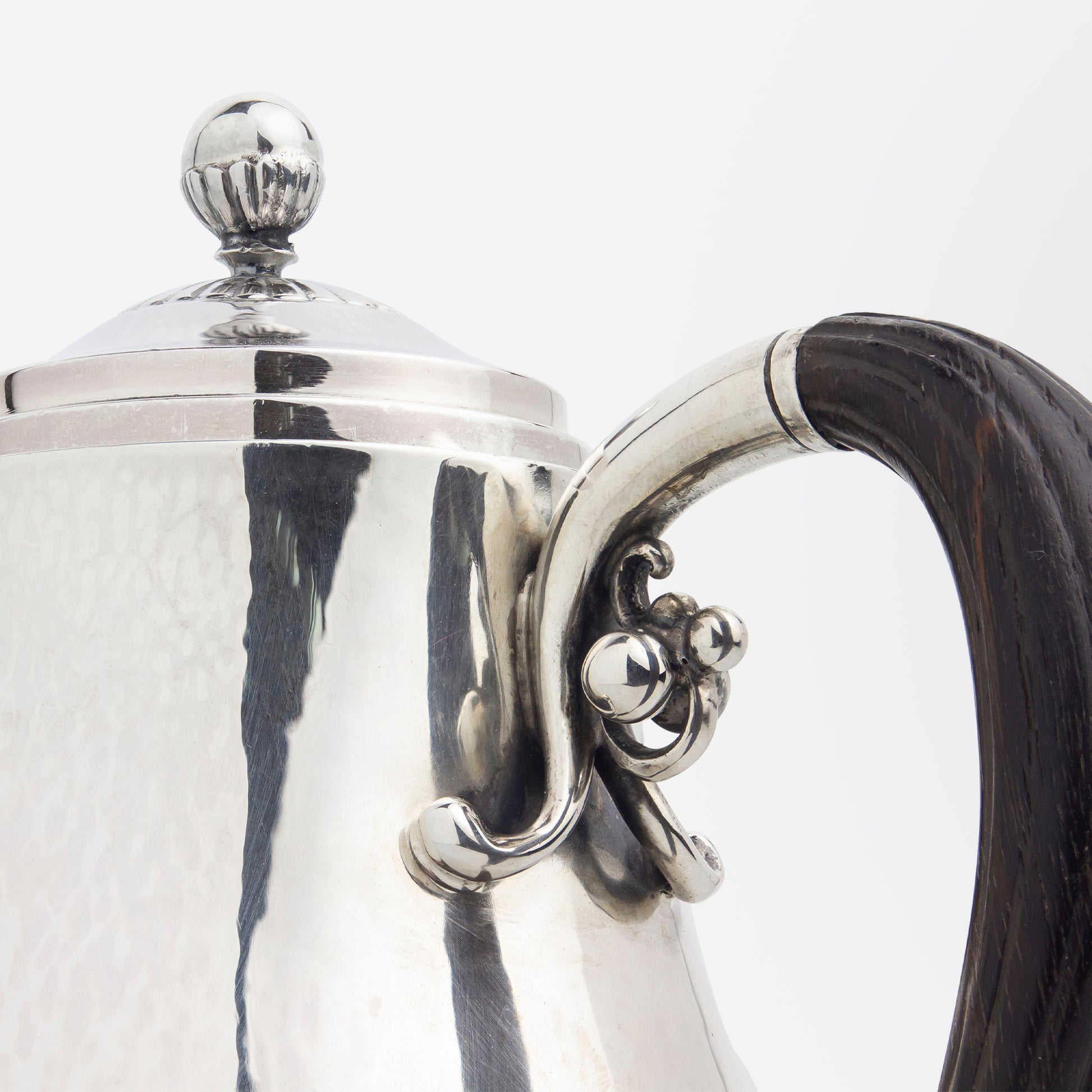 Sterling Silver Mocha or Coffee Set by Georg Jensen in the 'Cosmos' Pattern, Designed by Johan Rohde