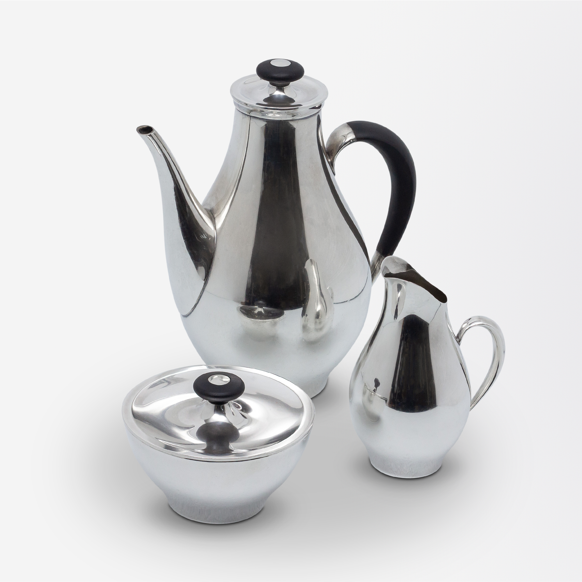 Three Piece Sterling Silver 'Directional' Pattern Coffee Set by Gorham