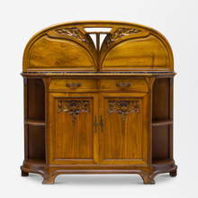 Load image into Gallery viewer, French Art Nouveau Carved Walnut Buffet