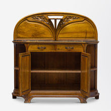 Load image into Gallery viewer, French Art Nouveau Carved Walnut Buffet

