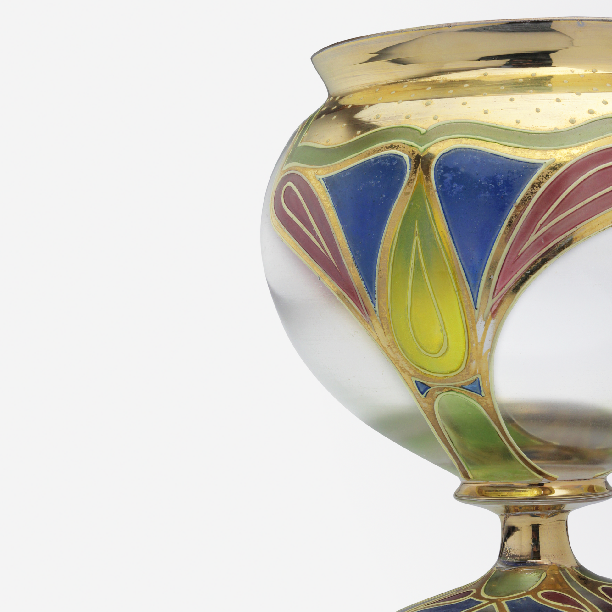 Vase en verre émaillé de Bohême