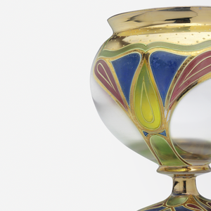 Enameled Bohemian Glass Vase