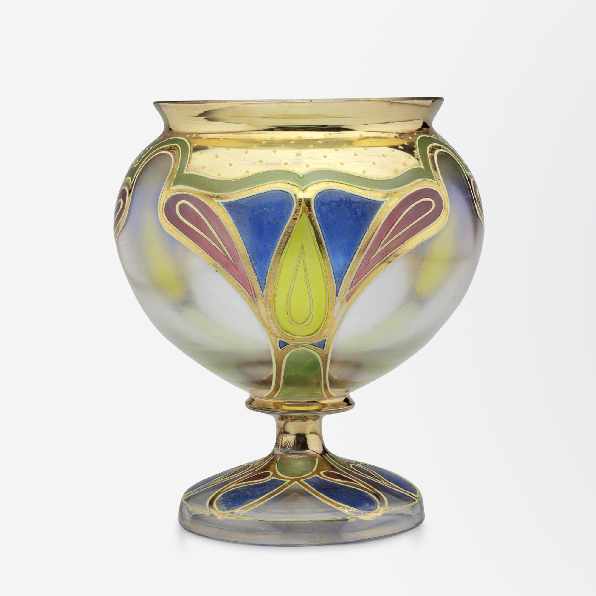 Vase en verre émaillé de Bohême