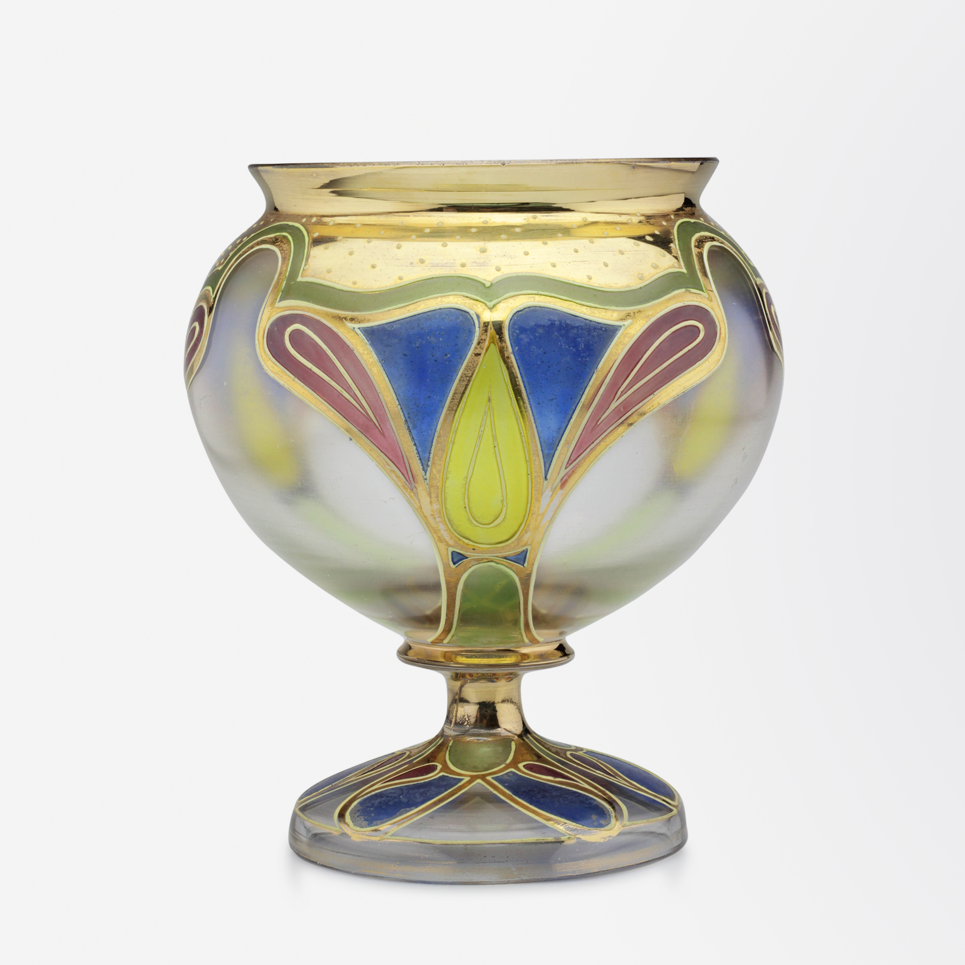 Vase en verre émaillé de Bohême