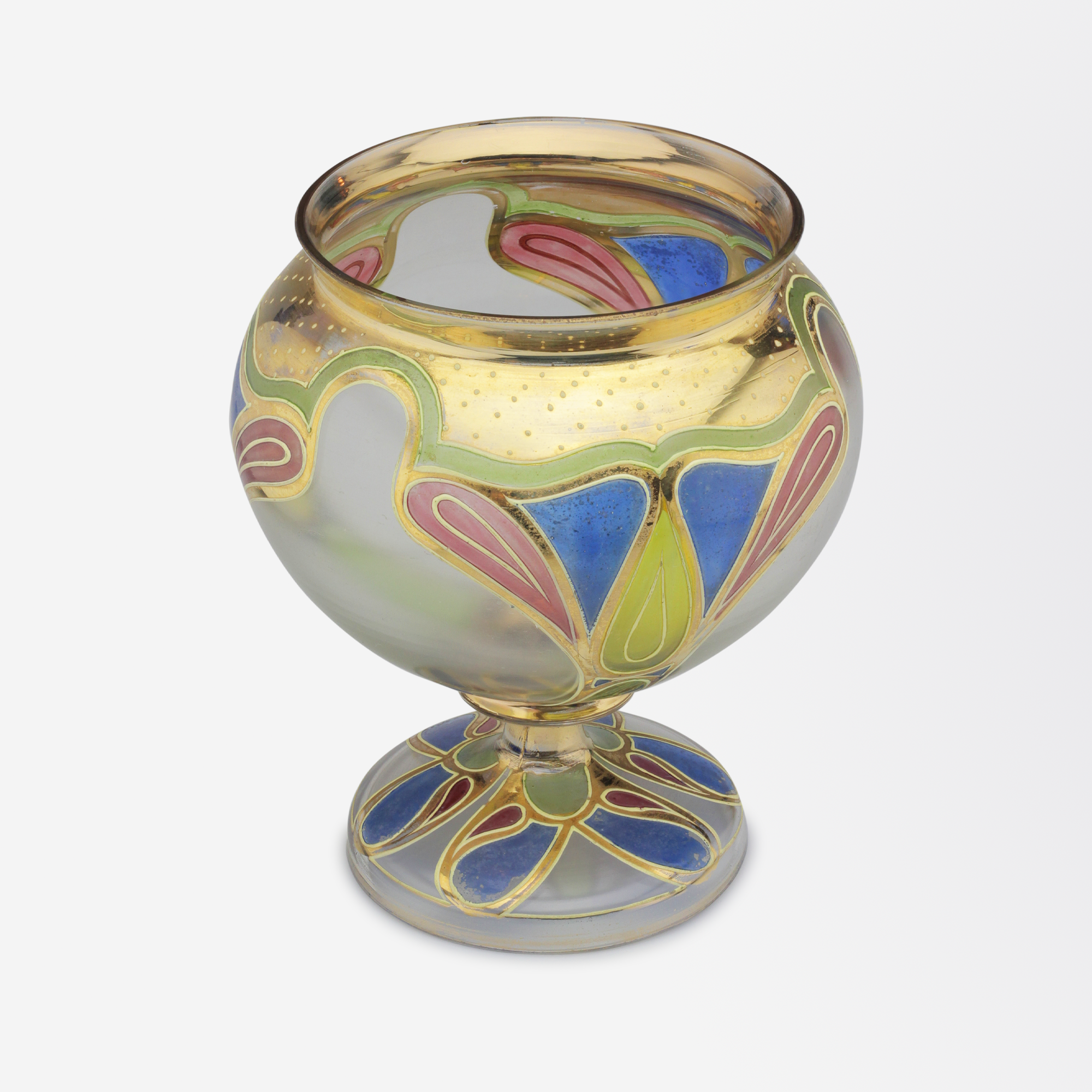 Vase en verre émaillé de Bohême
