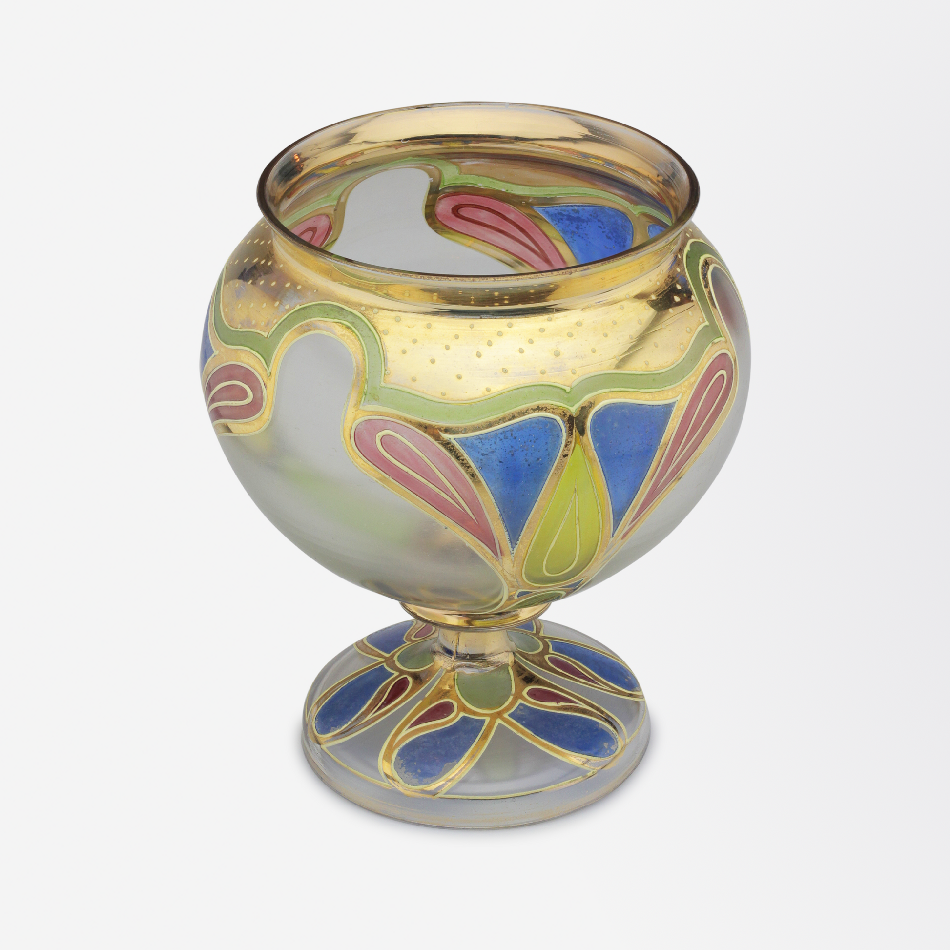 Vase en verre émaillé de Bohême