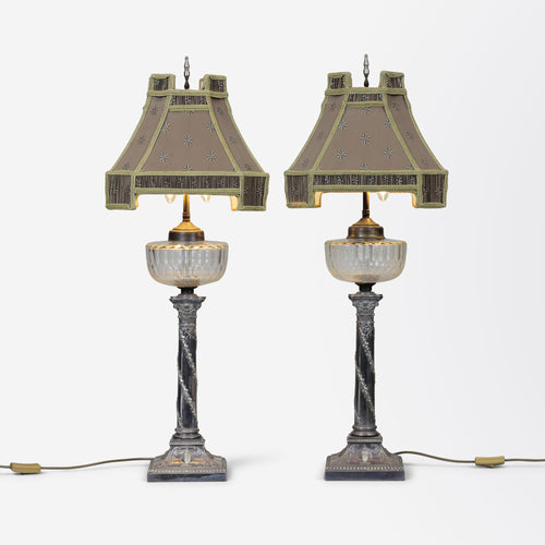 Pair of Edwardian Converted Oil Lamps