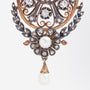 French, Rose Gold, Diamond & Pearl Brooch Pendant, Circa 1850