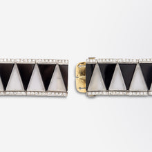 Load image into Gallery viewer, Platinum, Onyx, Rock Crystal &amp; Diamond Art Deco Style Bracelet