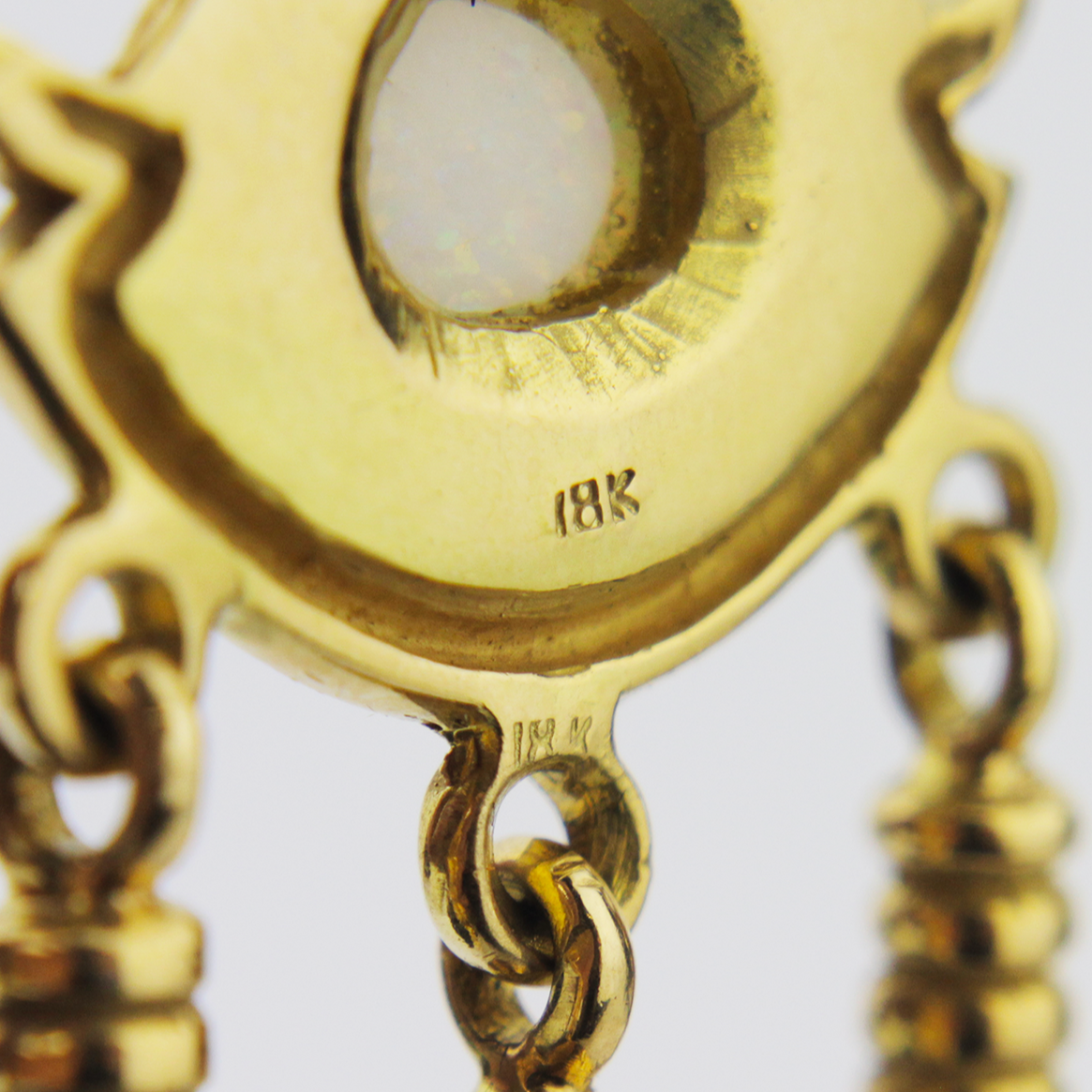 18kt Yellow Gold and Opal Earrings