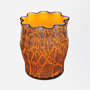 Art Deco Orange and Cobalt Vase by Loetz