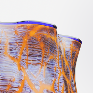 Art Deco Orange and Cobalt Vase by Loetz