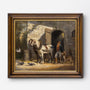 Late 19th Century French Oil on Canvas Depicting a Man Outside Stables