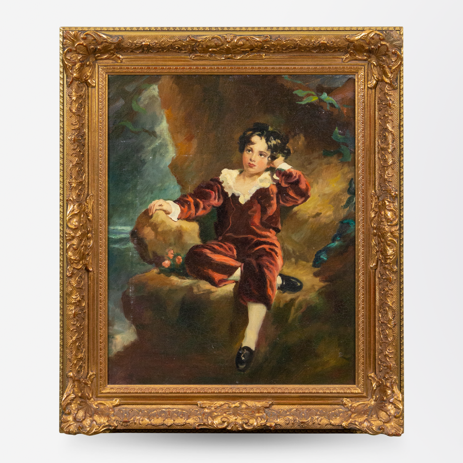 Reproduction à l'huile sur toile du tableau « Le Garçon roux » ou « Maître Lambton » de Sir Thomas Lawrence
