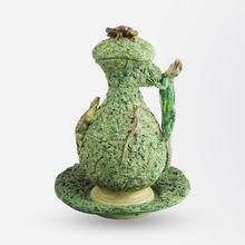 Load image into Gallery viewer, 19th Century Palissy Ware Lidded Jug &amp; Bowl with Frogs and Lizards