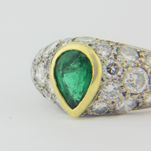 Load image into Gallery viewer, Platinum, Diamond and Emerald Ring - The Antique Guild