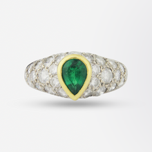 Load image into Gallery viewer, Platinum, Diamond and Emerald Ring
