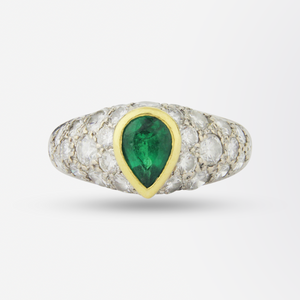 Platinum, Diamond and Emerald Ring