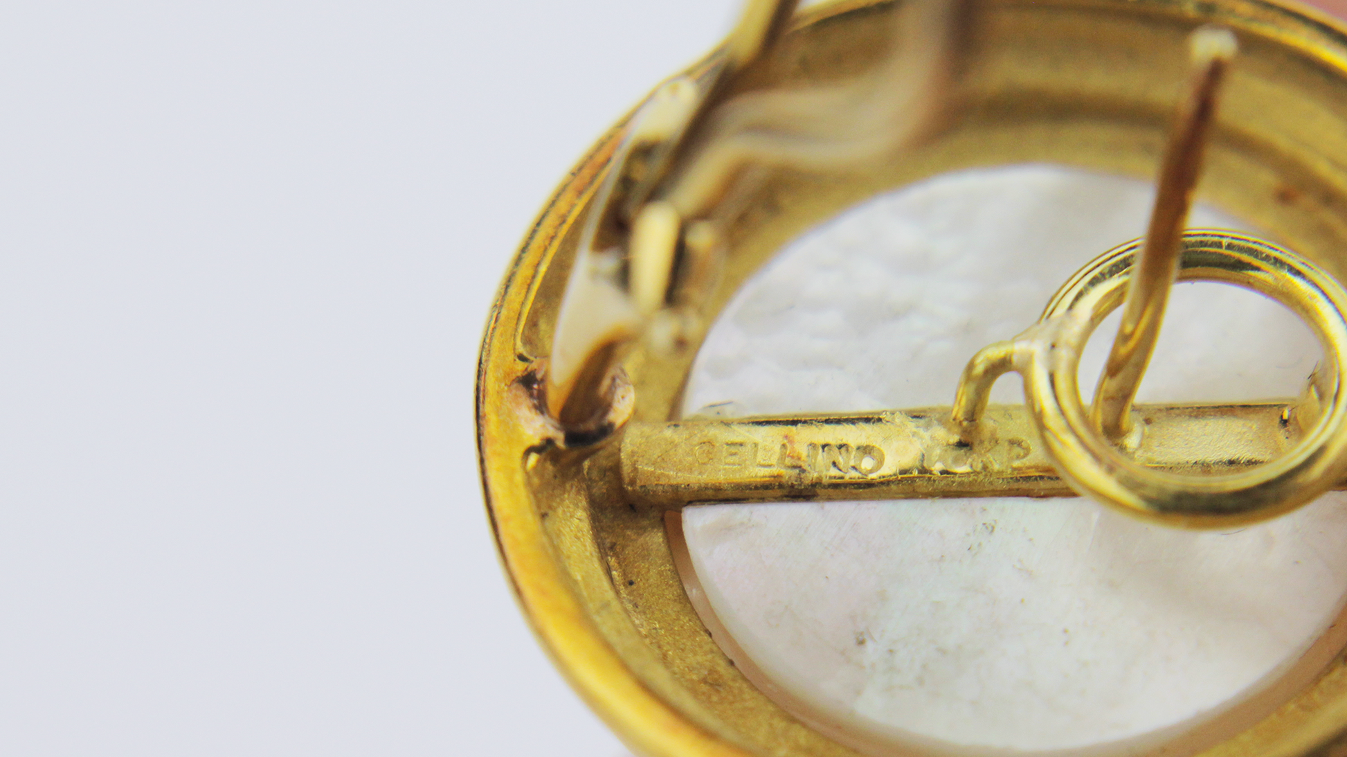 18kt Mabe Pearl Earrings by Cellino