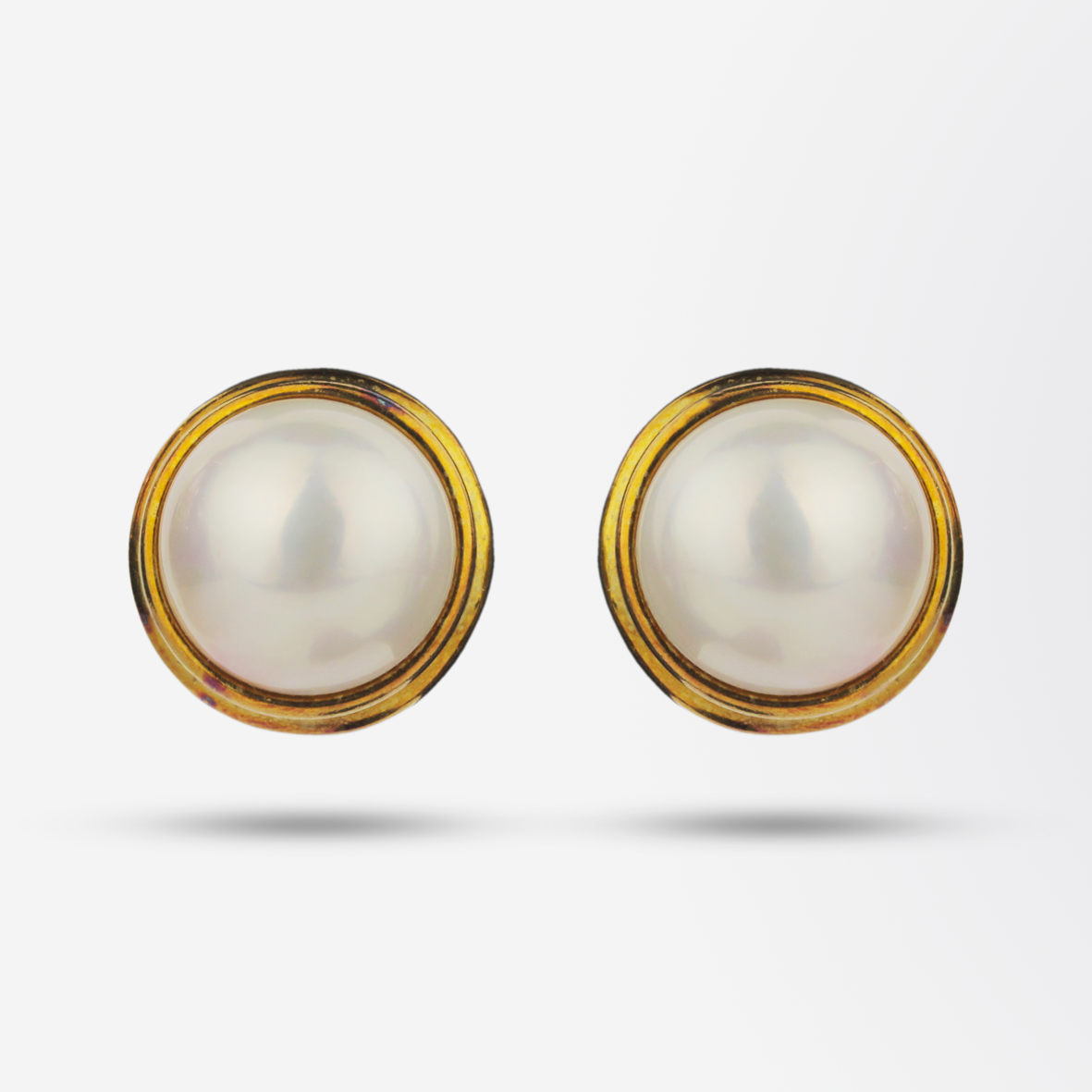 18kt Mabe Pearl Earrings by Cellino