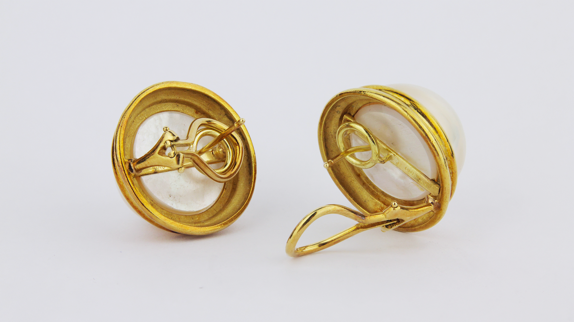 18kt Mabe Pearl Earrings by Cellino