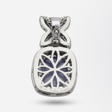 Load image into Gallery viewer, 18kt White Gold, Diamond, Sapphire and Chalcedony Pendant Enhancer